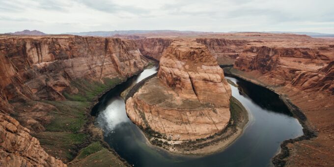 aerial photography of rock formations